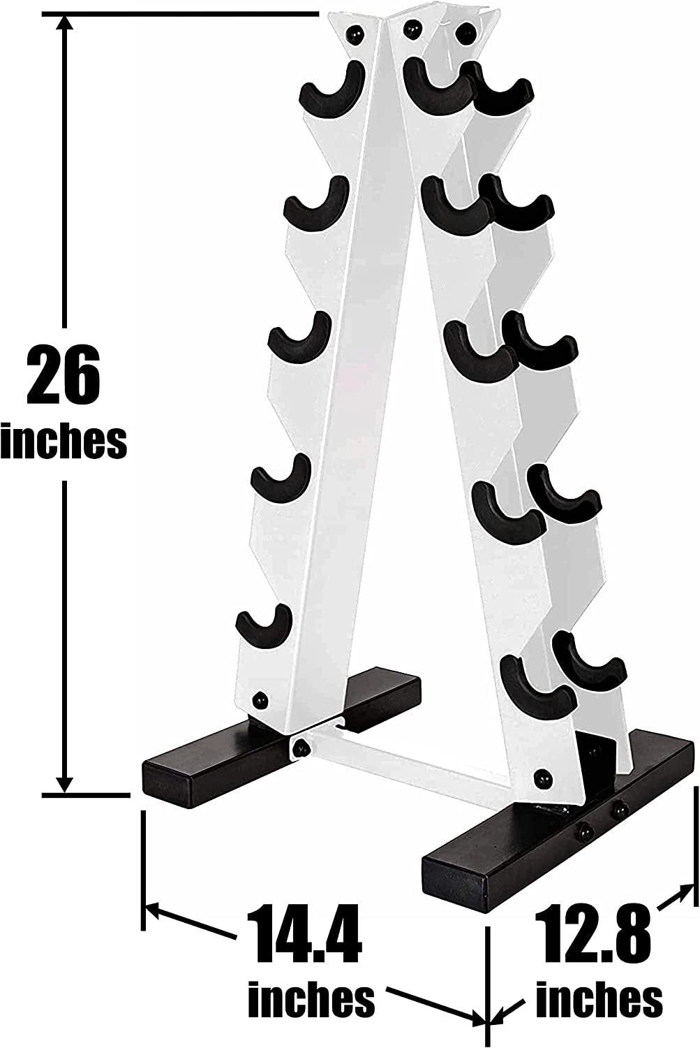 5-25Lb Rubber Coated Hex Dumbbell Set with a Frame Storage Rack Non-Slip Hex Shape for Muscle Toning, Strength Building & Weight Loss - Multiple Choices Available