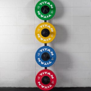 Wall Mounted 4-Peg Olympic Bumper Plate Weight Rack - Image 2
