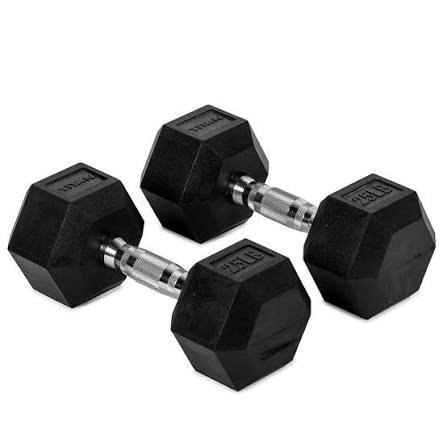 25 LB Rubber Hex Dumbbell Pair 25 LB Rubber Hex Dumbbell Pair heavy duty rubber hex dumbbells for home gym