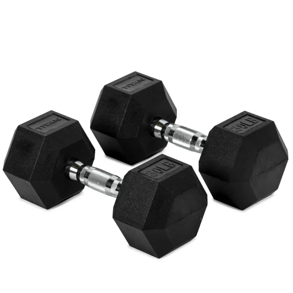 30 LB Rubber Hex Dumbbell Pair 30 LB Rubber Hex Dumbbell Pair heavy duty rubber hex dumbbells for home gym