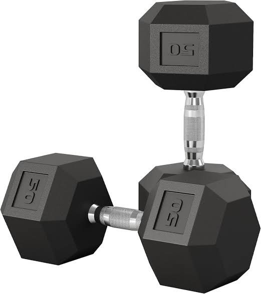 50 LB Rubber Hex Dumbbell Pair 50 LB Rubber Hex Dumbbell Pair heavy duty rubber hex dumbbells for home gym