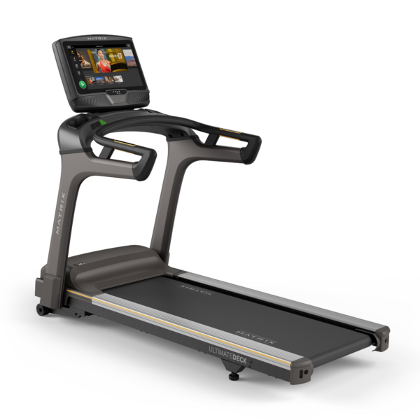 Matrix T75 treadmill with 22-inch XUR touchscreen console and wide running deck